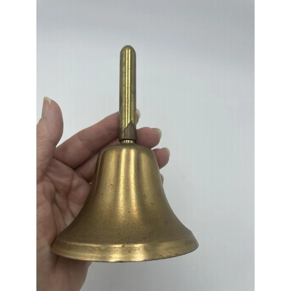 Vintage Solid Brass Heavy Hand Bell Chain Clapper Ball 6